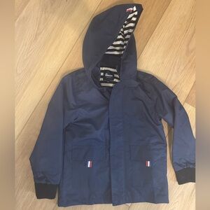 Hiheart Navy and White Striped Kids Raincoat / Jacket